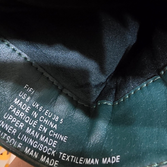 Shoe Dazzle Fifi Green Faux Leather Croc Platform Ankle Booties 8 - Picture 6 of 14